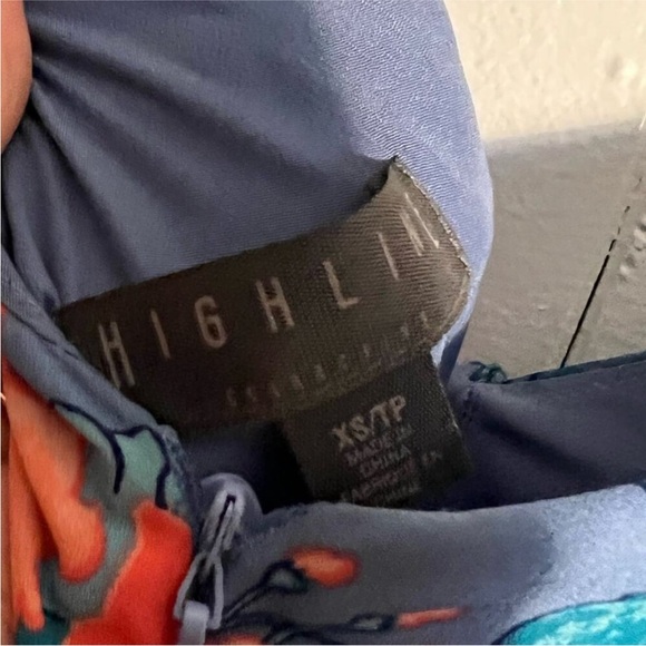 NEW Highline Nordstrom Blue Pink Floral Tie-Front Flutter Hi-Lo Tank Dress $150 - Picture 8 of 8